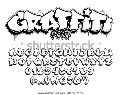 Graffiti Vector Font Capital Letters Numbers Stock Vector (Royalty Free ...