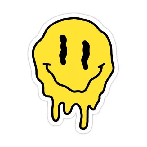 "Melting smiley face" Sticker for Sale by Ella Mitchell | Рисунки ...