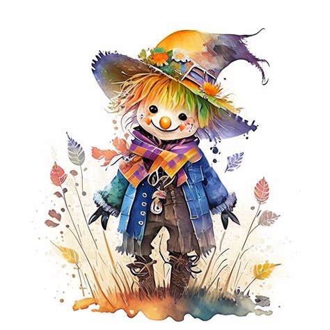 Cute Scarecrow Clipart 300dpi High Resolution PNG Graphics Instant ...