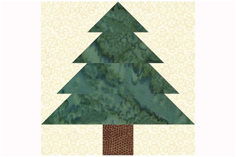 Easy Patchwork Christmas Tree Quilt Block Pattern