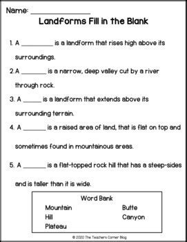 Landforms, Continents, & Oceans | Lesson | Activities | Posters ...