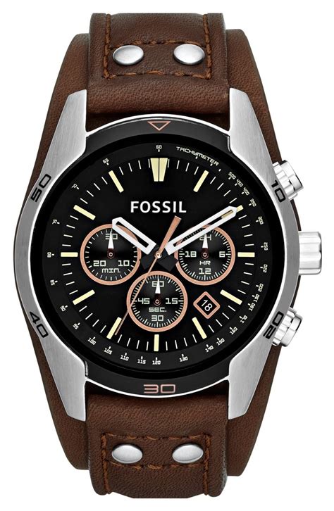 Fossil Chronograph, Herren Chronograph, Chronograph Watch, Brown Leather Watch, Leather Watch ...