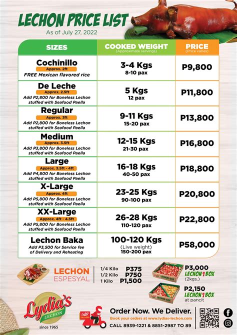 Mila'S Lechon Price List 2024 - Gray Phylys