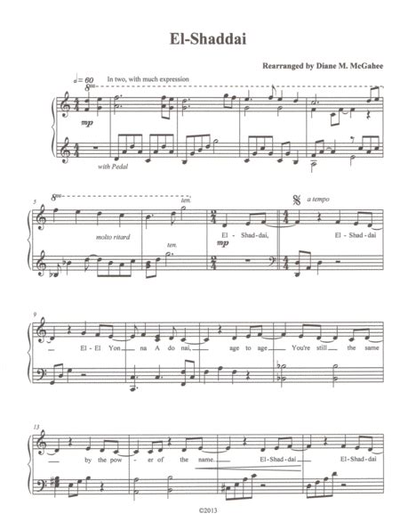 El Shaddai (arr. Diane M. McGahee) by Winans Phase 2 Sheet Music for Performance Ensemble at ...