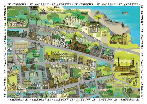 St Andrews Print Map Art / Scotland Art Print City Map | Etsy