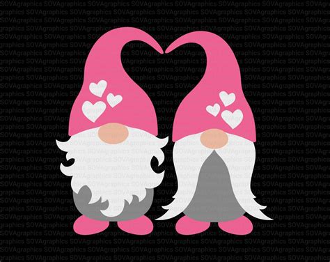 Gnomes svg Valentine Gnomes svg Valentines Day svg Love | Etsy