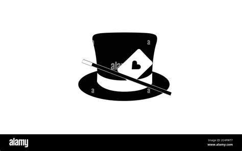 Vector Isolated Magician or Magic Logo. Black and White Icon, with a ...