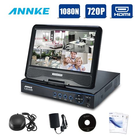 ANNKE CCTV 4 Channel 1080N Digital Video Recorder With 10.1" LCD Screen Hybrid DVR HVR NVR Home ...