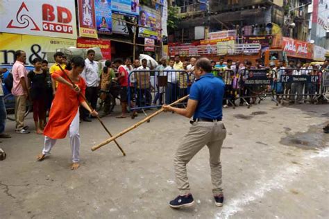 Indraneel Bandopadhyay tries to keep the tradition of Lathi Khela alive ...