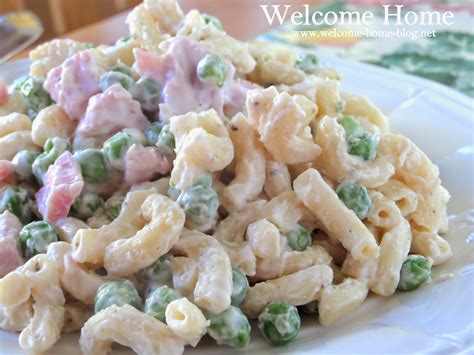 Welcome Home Blog: Macaroni Salad with Peas and Ham