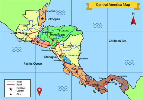 Detalhe do vetor do mapa da América Central - Download Vetores e Gráficos Gratuitos