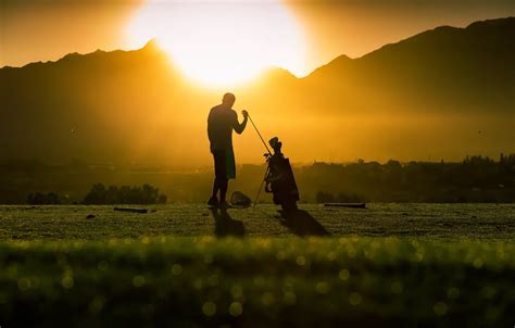 Wallpaper light, sunset, Golf images for desktop, section спорт - download