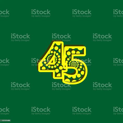 45 Anniversary Celebration Bubble Yellow Number Vector Template Design Illustration Stock ...