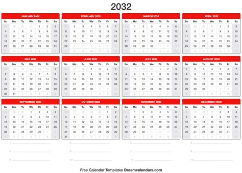 2032 Calendar