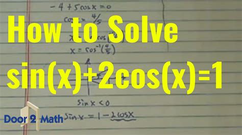 TRIG Made Easy | How to Solve the Equation sin(x)+2cos(x)=1 - YouTube