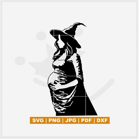 Pregnant Witch Svg, Pregnant Witch Png, Wicth Pdf Witch Cut File-with Jpg, Pdf ,dxf-cricut ...