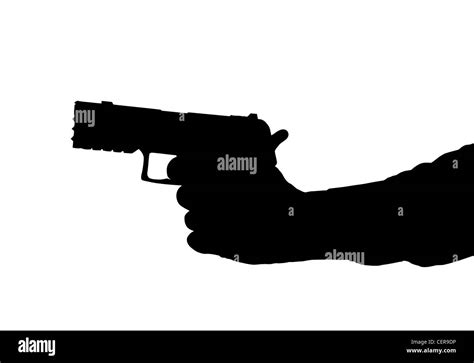 Hand holding gun pistol Black and White Stock Photos & Images - Alamy