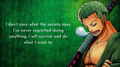 The greatest Swordman Roronoa Zoro Quotes.| One Piece.