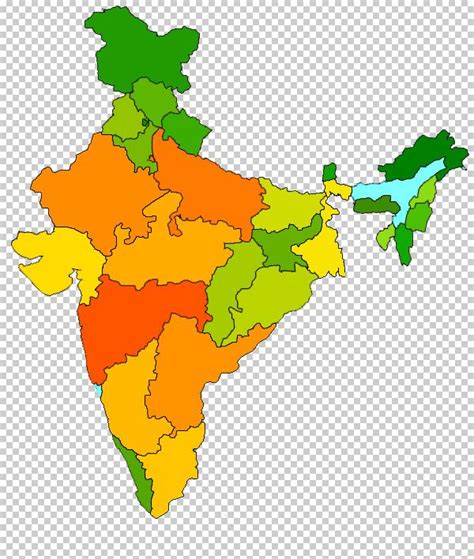 Coloured Indian Political Map