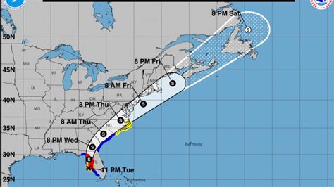 Tropical Storm Elsa as it moves over Florida. NHC issues hurricane warnings