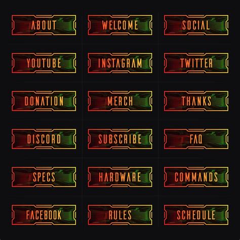 Cyberpunk 18 Twitch Panel Package 5 color options | Etsy