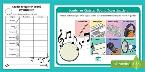 Louder or Quieter Sound Investigation (teacher made)