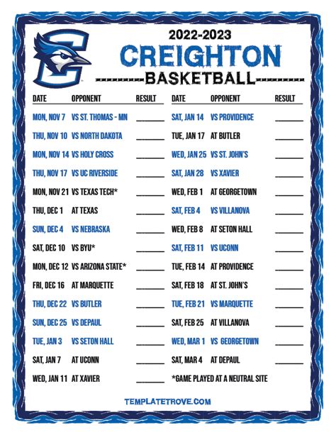 Creighton 2024-23 Schedule Basketball - Lakers Schedule 2024