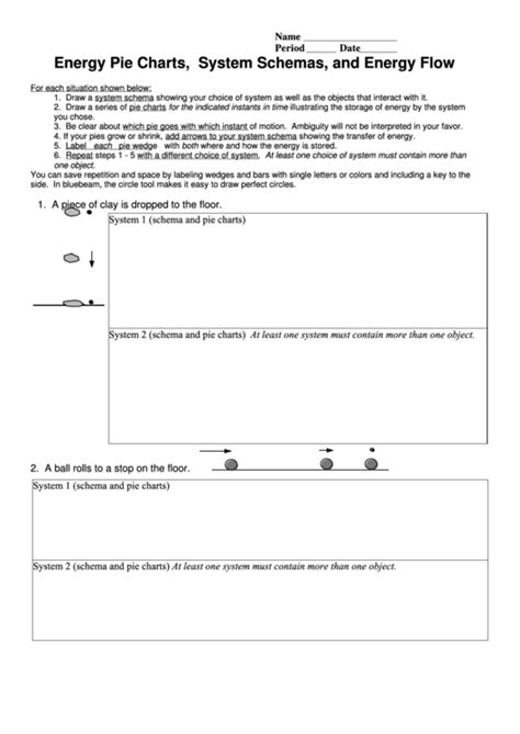 Energy Pie Charts, System Schemas, And Energy Flow Worksheet Template printable pdf download