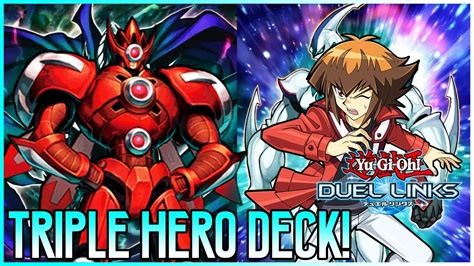 TRIPLE HERO DECK! | Elemental Destiny Vision Hero Deck | Yu-Gi-Oh! Duel Links Ranked PvP - YouTube