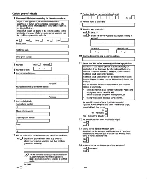 FREE 8+ Sample Medicare Forms in MS Word | PDF