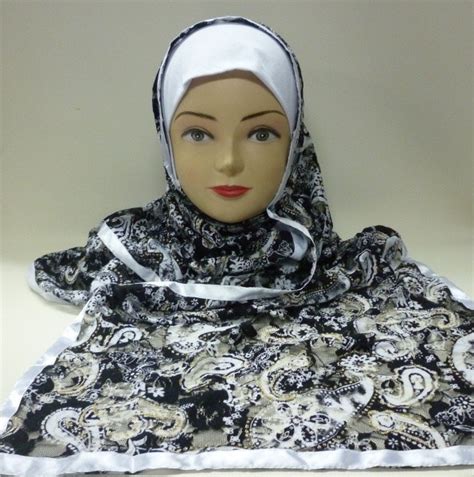 Hijab "Chayma" marron beige avec bordure beige - 1 pièce - Prêt à porter et accessoires