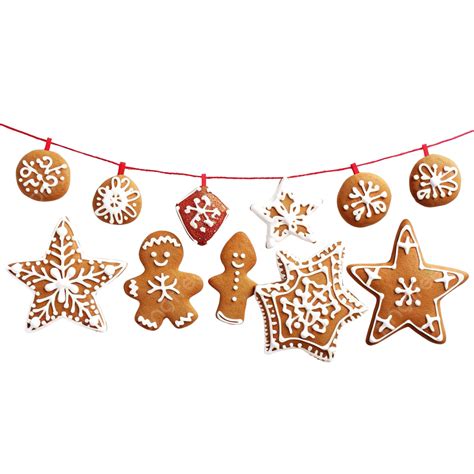 Christmas Border Garland Decorations With Gingerbread Cookies, Gingerbread Cookies, Christmas ...