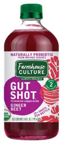 Farmhouse Culture Always Organic Gut Shot Ginger Beet Fermented Veggie Drink, 16 fl oz - Ralphs