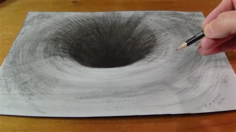 Drawing a 3D Black Hole - How to Draw Round Hole - Anamorphic Trick Art ...