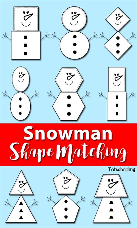 Snowman Shape Matching | Totschooling - Toddler, Preschool ...