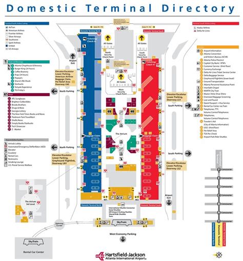 Atlanta airport main terminal map | Atlanta airport, Airport map ...