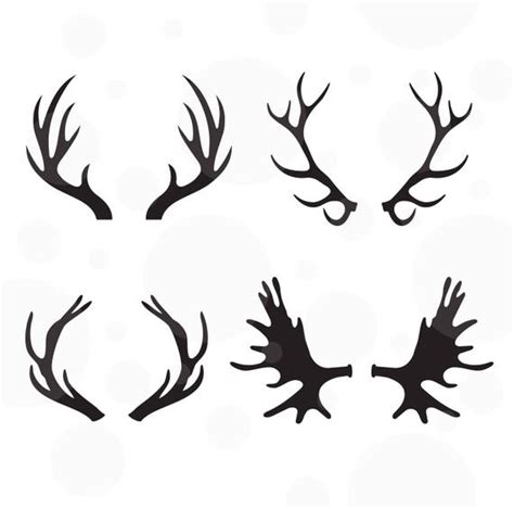 Antlers SVG Set of 4 vectors Cut File for Silhouette and