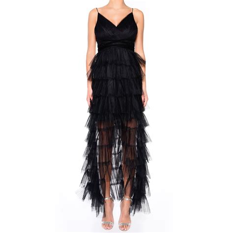 Black Tulle Tiered Gown | True Decadence | Wolf & Badger | Posh ...