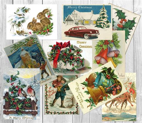 Xmas Cards Printable Vintage Christmas Cards or Christmas Posters From ...