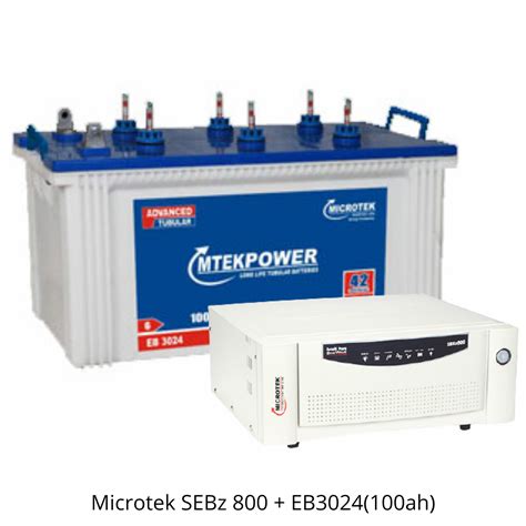 Microtek SEBz 800VA Home Inverter + EB3024(100 AH) Tubular Battery Combo - JK BATTERY SHOP