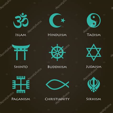 World religion symbols Stock Vector by ©abscent 83651108