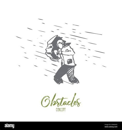 Obstacles, difficulties, problems concept. Hand drawn isolated vector Stock Vector Image & Art ...