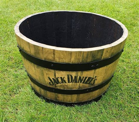 Whiskey Half Barrel Planter/Flower Pot With Jack Daniels | Etsy