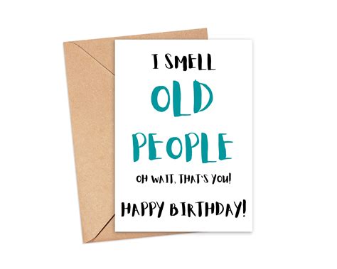 Funny Old People Birthday Card Rude Card for Mum Dad Best - Etsy UK