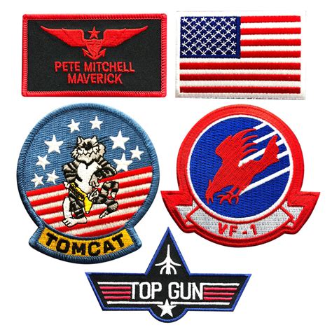 Pete Mitchell Maverick 5pc Patch Set (Iron On) – MILTACUSA