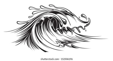 Black And White Wave Drawings