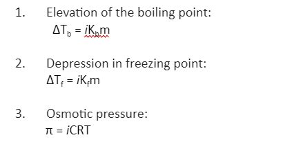 Formula To Calculate Van't Hoff Factor