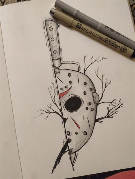 Jason Voorhees Friday the 13th tattoo design | Desenho hippie, Desenhos de halloween, Desenhando ...