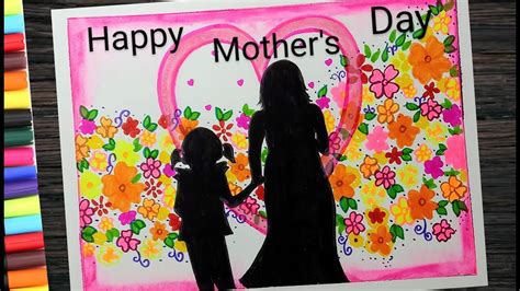 Happy Mothers Day easy drawing l Mothers day poster making idea l ...