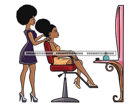 Black Women Beauty Salon Barber Chair Hairdresser Mirror Afro - Etsy